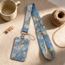 1 Piece Van Gogh Almond Blossom Print Lanyard With ID Card Holder, Art Painting Neck Strap For Student Teacher Work Office Badge - Multicolor - View 2