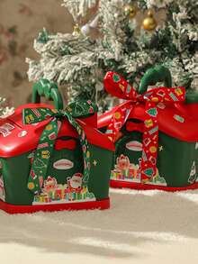 1 buah Kotak Hadiah Natal dan Tahun Baru, Kotak Penyimpanan Permen, Toples Tabungan, Kotak Kemasan Hadiah Liburan - MultiWarna - View 1
