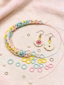 60pcs Macaron Soft Color Mini Plastic O-Ring Set, 3 Sizes Available 1cm/1.2cm/1.4cm, 20pcs Each, Suitable For Crochet Keychains, Handmade Earrings, Bracelets, Amigurumi Doll Assembly And Embroidery Decoration - Round Marker Buckle - View 3