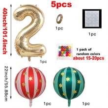40 Inch White Gold Number Foil Balloons With 4D Balloons, Number 0-9 Set Including Ribbon, Straw, Pom Pom, Suitable For Circus Party, Birthday Celebration, Baby Shower, Confession Ceremony, Anniversary, Vintage Theme Party Decoration Props Balloons - View 10