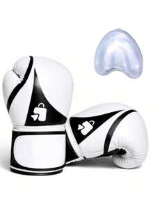 UNISEX 12 OZ Boxing Gloves, Ounces For Training And Practice - White - View 3