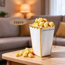 100/48/24/12pcs Kotak Kertas Popcorn, Ukuran 2 X 4.5 X 3 Inci, Kotak Popcorn Mini Cocok untuk Malam Nonton Film, Dekorasi Natal/Halloween - platinum - View 10
