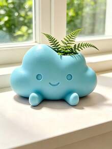 Cute Cloud Expression Planter, Full And Soft Contour, With Small Short Legs, Suitable For Indoor Small Potted Plants, Fresh Color Palette, Combines Planting And Desktop Decoration - Multicolor - View 13