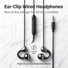 Earphone Jepit Terbuka Berkabel | Pas Tanpa Tekanan di Telinga dengan Konektor Ganda 3.5mm & Type-C, Mikrofon HD dan Kontrol In-Line Cerdas, Transmisi Suara Terarah, Universal untuk Olahraga, Bermain Game, Ponsel Pintar & Laptop - View 3