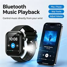ZhiKexing Set Kombo Smartwatch Olahraga + Earbud Nirkabel, Layar HD 1,83 Inci, Baterai 260mAh dengan Lampu LED, Mendukung Panggilan Nirkabel, Pemutaran Musik, Notifikasi Pesan, Smartwatch dengan Kalkulator, Alarm, dan Fungsi Multi Lainnya, Kompatibel dengan Sistem Android dan iOS, Desain Modis dan Modern, Hadiah Ideal untuk Pria, Wanita, Pasangan, atau Orang Tua. - View 2