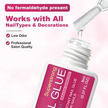 LIMEGIRL Super Strong Nail Glue For Press-On Nails, Quick Dry Nail Adhesive For Acrylic Nails, Nail Tips & Fake Nails, Long-Lasting Brush-On Nail Glue For DIY Manicure, Home & Salon - 8 Ml - View 6