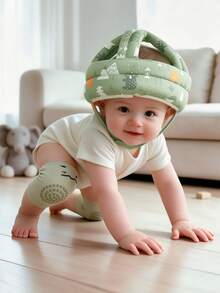 2pcs/1set Pelindung Kepala Bayi + Pelindung Lutut, Set Helm dan Pelindung Lutut untuk Bayi Merangkak & Berjalan, Lembut, Dapat Diatur, Anti Benturan, Ringan, Bernapas, dan Anti Selip untuk Balita - Kombinasi penutup kepala bayi + pelindung lutut - View 4