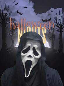 Scream Mask - Realistic Design, Premium Latex Material, Killer Cosplay Prop, Perfect For Halloween, Parties, Carnivals, And Stage Performances, An Ideal Holiday Gift For Friends And Family - Multicolor - View 7