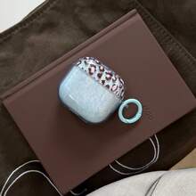 Denim Leopard Print Earphone Case With Hanging Ring Compatible With Apple 5/ 4 Cute Earphone Cover Apple 2nd Gen 3rd Gen New Protective Case Pendant Pro 3 Korean Style Earphone Case Pro 2 Girls Earphone Case Protective Cover - Multicolor - View 13