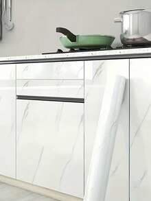 Self-Adhesive Marble Kitchen Countertop Protective Film - Oil And Heat Resistant, Easy-To-Clean Aluminum Foil Backing, Quartz Stone Look, Suitable For Stovetops - A - View 10