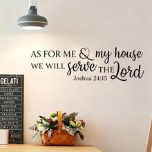 4/1pc Warm Style Quotes Wall Stickers, Bible Verse Philippians Joshua Scripture Black Decals, Self-Adhesive Vinyl Sticker, Idea For Kitchen Bedroom Living Room Office Home Decor. - Multicolor - View 10