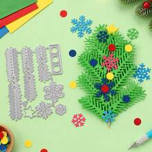 1pc Christmas Tree Cutting Template, Scrapbook Cutting Die, Suitable For Scrapbooking, DIY Embossing Template, Used For Card Making, Paper Craft, Scrapbook Album Decoration, Christmas Holiday Craft Material - Multicolor - View 2