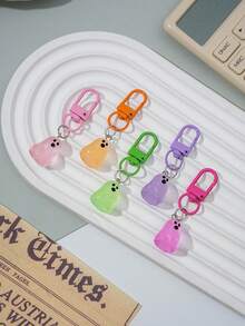 Cute Mini Fluorescent Ghost Keychain, Transparent Resin Ghost Bag Charm, Handbag Backpack Decorative Accessory, Halloween Party Gift - Multicolor - View 4