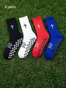 1/2/3/4/6 Pairs Cross Football Socks Sports Socks Men Yoga Socks Basketball Socks Cycling Socks Non-Slip Socks Hot-Selling Unisex Sports Socks All Seasons - Multicolor - View 33