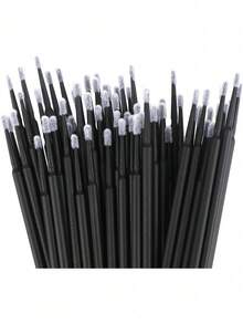 200/100/50/20pcs Micro Applicators - Black Micro Mascara Wands - Disposable Micro Brushes - Micro Lash Lift Applicators - Microfiber Lash Brushes For Eyelashes - Black - View 4