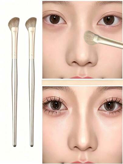 1/2pcs Half-Moon Nose Contour Brush, Soft And Portable, Angled Nose Contour Brush, Professional Highlighter Blush Makeup Tool
