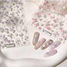 1pc/Iron Spring & Summer Fairy-Like Embossed Daisy Nail Stickers, Versatile Skin-Brightening Pink Dream Star Stickers - Multicolor - View 5