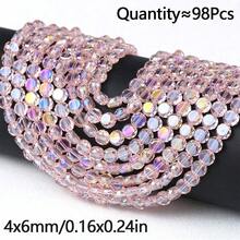 98pcs 6mm AB Color Round Flat Crystal Glass Spacer Beads For Handmade DIY Beaded Bracelets, Necklaces, Phone Chains, Car Decor, Scene Decoration Accessories Loose Beads - Crystal Beads - View 23