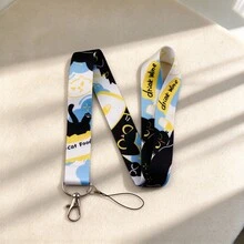 1 Piece Cute Cartoon Cat Lanyards, 4 Styles Kitty Print Neck Strap With Metal Clasp For ID Badge Phone Key Office School Work - Multicolor - View 6