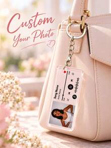 Custom Music Player Keychain, Personalized Photo And Text Keychain, Valentine's Day Gift For Her, Him, Friends, Family, Couples, And Birthday Gift - Multicolor - View 1