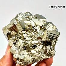 1pc Pyrite Raw Crystal Cluster Decorative Stone Home Decor, Raw Crystals And Stones - Gold - View 1