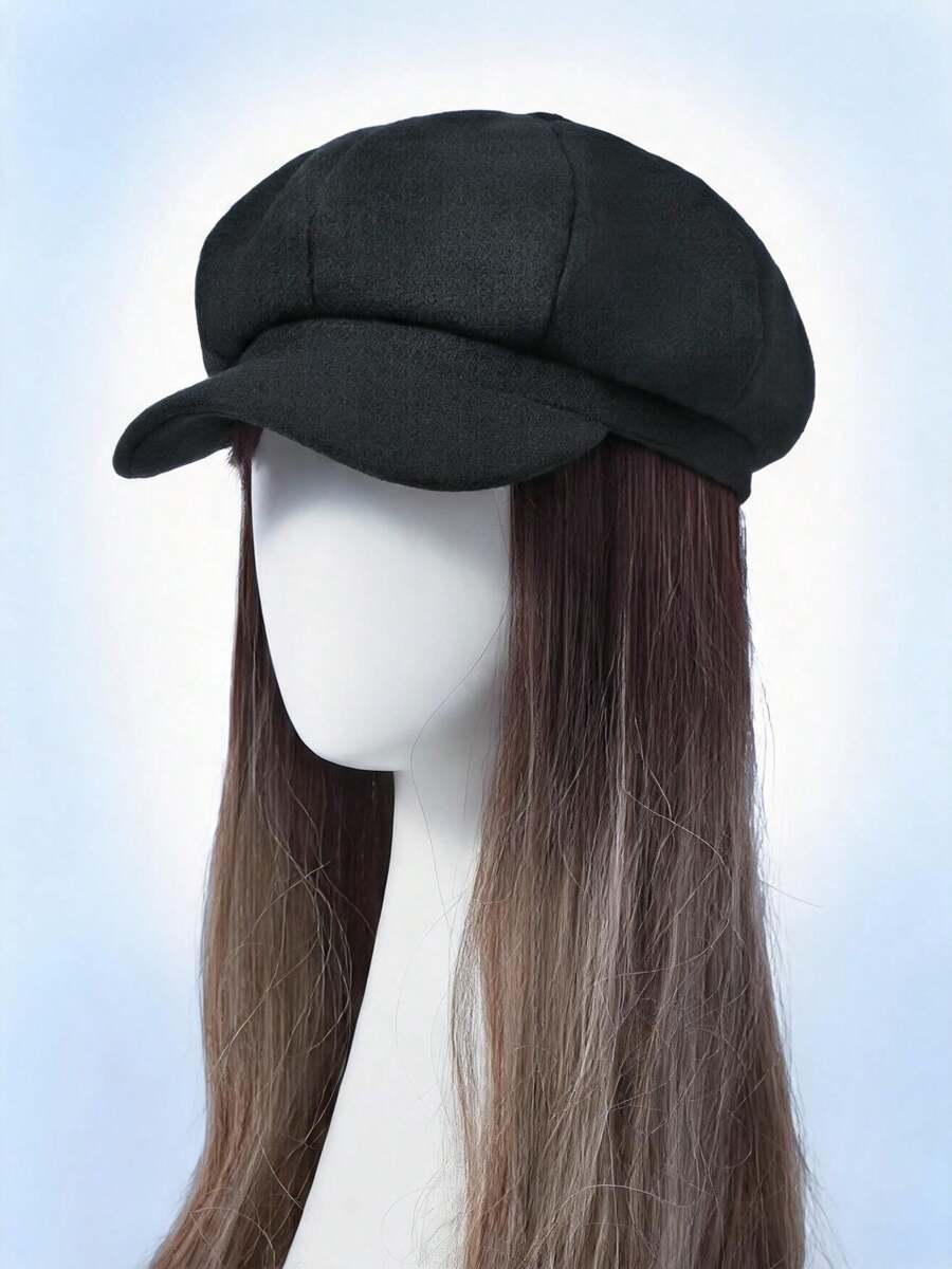 Y2Kool Solid Baker Boy Cap - Black - View 1