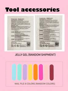 10pcs Short Wearable Nails, Handmade Colorful Gold Purple Green Asymmetrical Acrylic Artificial Nails Set, Includes 1 Adhesive Sheet And 1 Mini Nail File - Multicolor - View 8