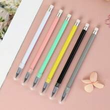 Macaron Color Eternal Pencils,No Sharpening Required,Hard To Break,Durable Creative Pencils With Eraser Tip,Student Writing Stationery,Back To School - Multicolor - View 3