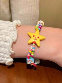 Set Gelang Manik-Manik Bintang Warna-warni Lucu Dopamine, Aksesori Perhiasan Harian dan Liburan Pantai Musim Panas untuk Anak Perempuan, Hadiah Natal, Aksesori Suasana Liburan Musim Dingin (Warna, Bentuk, dan Posisi Aksesori Acak) - MultiWarna - View 10