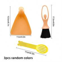 3pcs Set: Mini Broom And Dustpan, Hamster Bedding Scoop, Cleaning Brush And Waste Removal Tool - Suitable For Cleaning Cages Of Hamsters, Rabbits, Reptiles And Other Small Pets - View 3