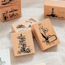 JotBox Wooden Stamp Vintage Scenery Collage Planner Diary Decoration Stamp Printing Basic Material Stamp - Wanderlust Moments - View 11