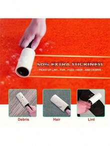 Pet Hair Remover, Super Sticky, Easy Tear, Unscented, Non-Waterproof, Suitable For Furniture, Clothing, And Carpets, Cleans Dog And Cat Hair - Black and White - View 10