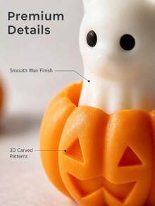 1 Set Cartoon Pet Scented Candles, Halloween Theme Ghost Pumpkin Design, Suitable For Autumn Party, Home Decor, Bedroom, Table Centerpiece Decoration, Wedding Decoration, Halloween Holiday Gift - 2pcs - View 5