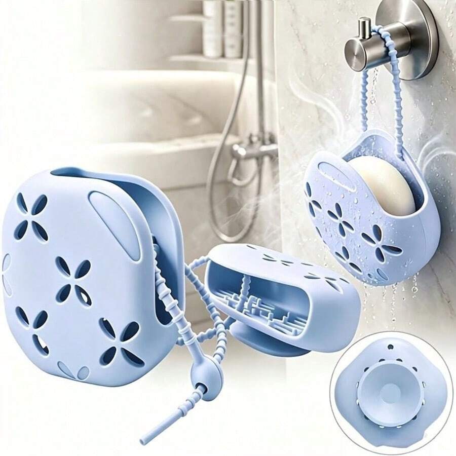 1PC 2-In-1 Silicone Aromatherapy Soap Storage Box Bathroom Shower Aromatherapy Diffuser Containers - Suction Cup Version - View 1