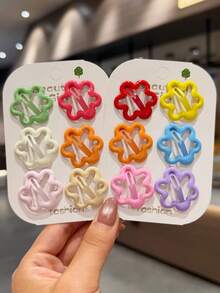 30pcs Cute Minimalist Flower Hair Clips, Sweet Candy Color BB Clips For Girls, Little Girls' Colorful Hair Clips, Cute Princess Bangs And Side Hair Clips (Random Color) - Hot Pink - View 10