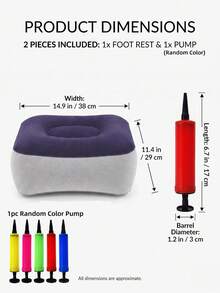 1/2pcs Inflatable Footrest, Outdoor Comfortable Cushion, Portable Leg Support Stool, Travel Airplane Car Footrest, Concert Festival Seat Pad, Ergonomic Leg Support, Inflatable Footstool, Travel Essential, Adjustable Height - Multicolor - View 12