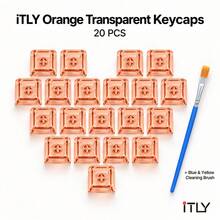 Keycap Transparan Warna-warni 20 Buah Campuran Warna Profil XDA Bersinar Tembus Pandang dengan Sikat Pembersih untuk Keyboard Mekanik Rakitan DIY Lampu Latar RGB Gaming Kantor - View 9