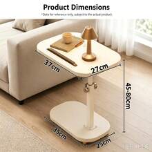 Movable Bedside Table, Rotating Side Table, Height Adjustable Folding Laptop Desk, Home Sofa Side Table - Black - View 7