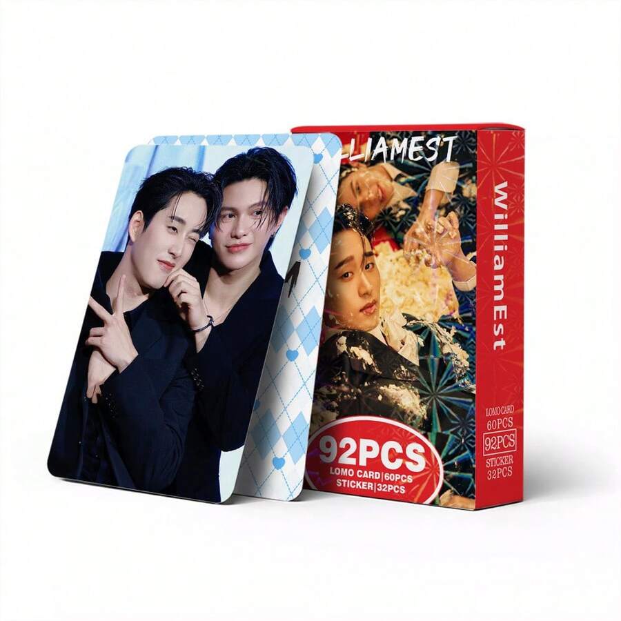 92 قطعة جديدة (32 ملصق و60 بطاقة صور) بطاقات مجموعة LOMO لنجوم تايلاندية WilliamEst مشهورة CP مشاهير K-POP - مناسبة لجمع بطاقات الصور والملصقات، بطاقات صور عالية الدقة من درجة المجموعة، مجموعة المعجبين - عصا إضاءة Katseye، Straykid، بطاقة صور، K Pop، بطاقة صور Katseye - متعدد الألوان - مشاهدة 1