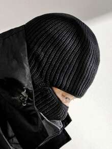 1pc Knitted Knitted Balaclava Warm Hat, Cycling Hiking Climbing Cold Weather Hat, Unisex, Cold Weather Head Cover, Face Mask, Multi-Functional Face Mask Head Cover - Regular Model - View 5