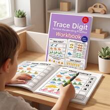 1set Number Pattern Tracing Workbook, Digit Writing Layout, Clear Guide Lines & Complete Exercise Pages, For Desk Study, Supplementary Practice & Leisure Training - Multicolor - View 4