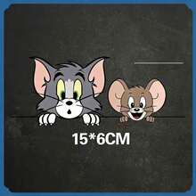Warner Bros 1Pc Cat And Mouse Car Exterior Stickers Cartoon Tom Cat Jerry Mouse Fuel Tank Cover Stickers For Cars Sunscreen For Cars Scratch-Resistant Accessories,Suitable For Car Body Stickers, Side Door Stickers, Full Car Wraps, Tailgate Covers, Engine Hoods, - Multicolor - View 12