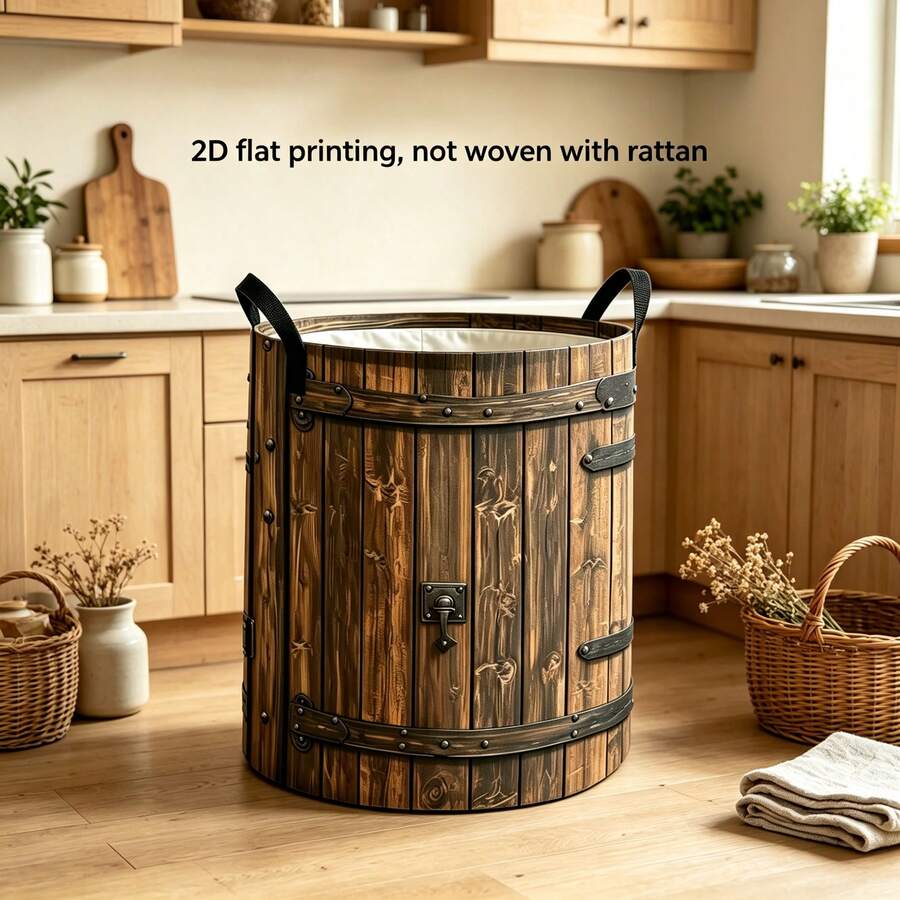 1PC Game Pixel Print Storage Bin, Foldable Laundry Basket For Clothes Sundries, Multi-Function Organizer, Home Decor Room Decor Bedroom Decor - Dark Grey - View 1