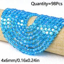 98pcs 6mm AB Color Round Flat Crystal Glass Spacer Beads For Handmade DIY Beaded Bracelets, Necklaces, Phone Chains, Car Decor, Scene Decoration Accessories Loose Beads - Crystal Beads - View 19