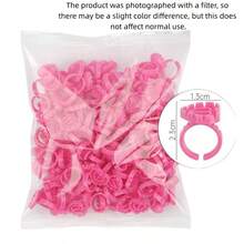 100pcs Disposable Round Glue Rings, Adjustable Plastic Glue Cups For Eyelash Extensions - Multicolor - View 10