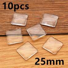 8-30mm Square Transparent Clear Flat Back Glass Cabochon Dome For Blank Bezel Trays Pedant Bracelet DIY Jewelry Making Accessories - Clear - View 13
