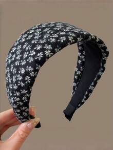 1/3PCS Vintage Wool Ditsy Floral Wide Headband, Elegant Versatile Fashion Hair Accessory For Women - Multicolor - View 7