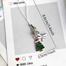 1pc Christmas Holiday Phone Chain Pendant, Christmas Tree Phone Charm, Personalized Creative Couple Style, Universal Smartphone, Personalized Pendant CCD Camera Keychain - Multicolor - View 6