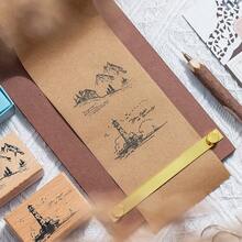 JotBox Wooden Stamp Vintage Scenery Collage Planner Diary Decoration Stamp Printing Basic Material Stamp - Wanderlust Moments - View 8