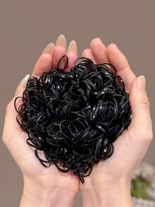 1750pcs Girls Multi-Color Disposable Small Rubber Band Hair Ties, High Elasticity Hair Ropes, Sweet Versatile Hair Bands For Daily Use, Back To School, Autumn - Multicolor - View 4